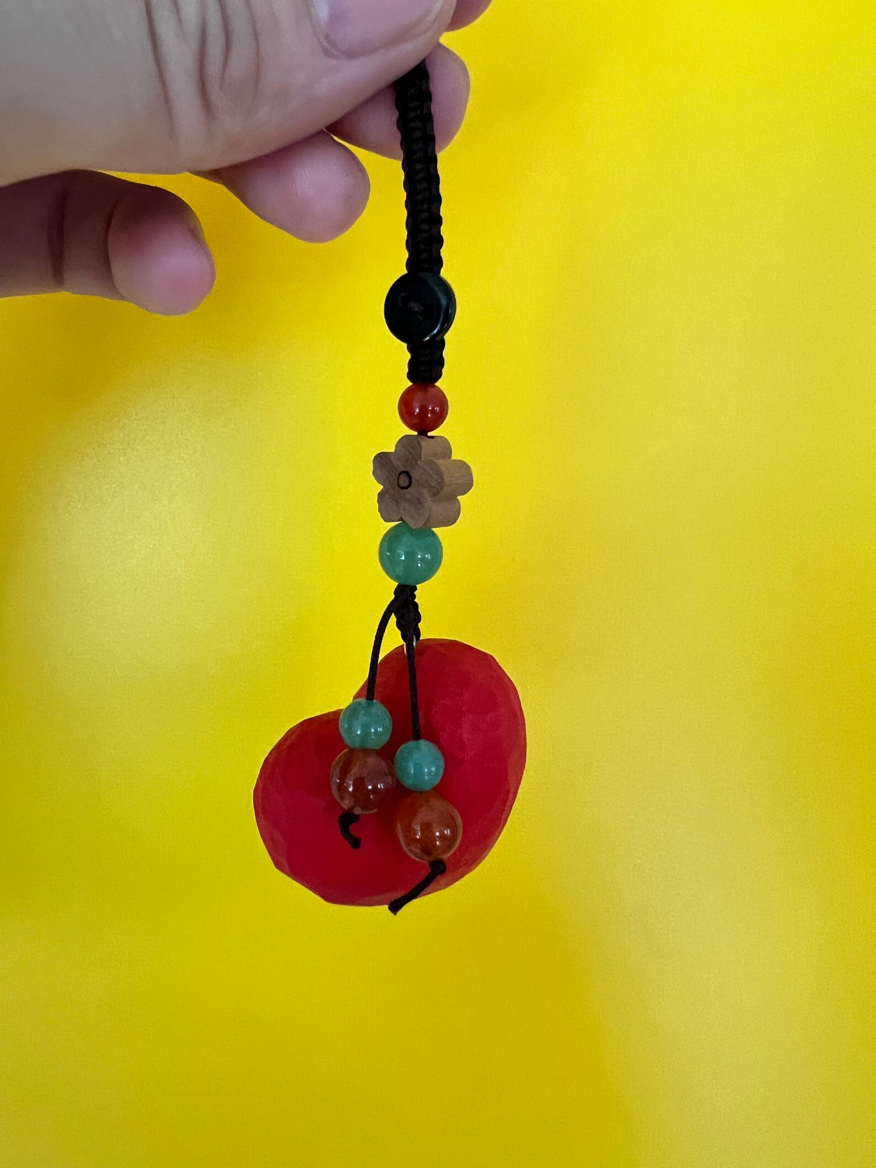 Handmade Wooden Heart Keychain – Car Charm, Cute Bag Pendant, Romantic Friendship Gift