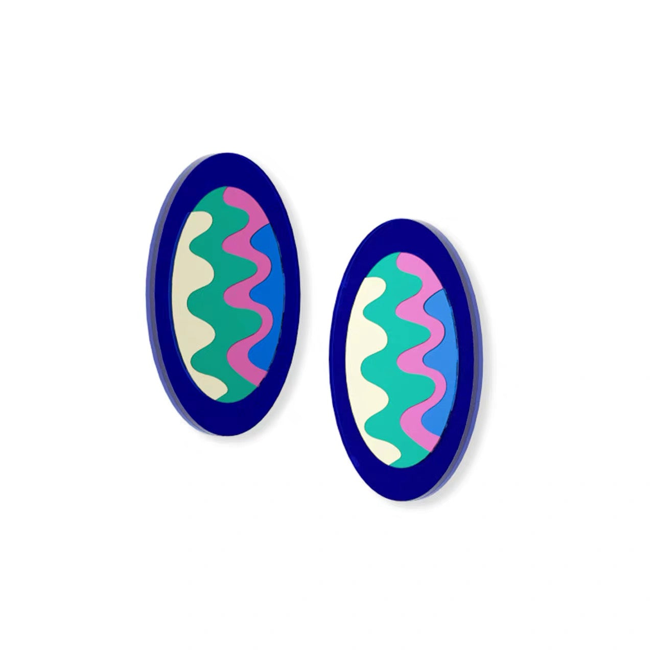 Ice Blue Wave Acrylic Earrings – GenerY × Finger Zoo Limited Design