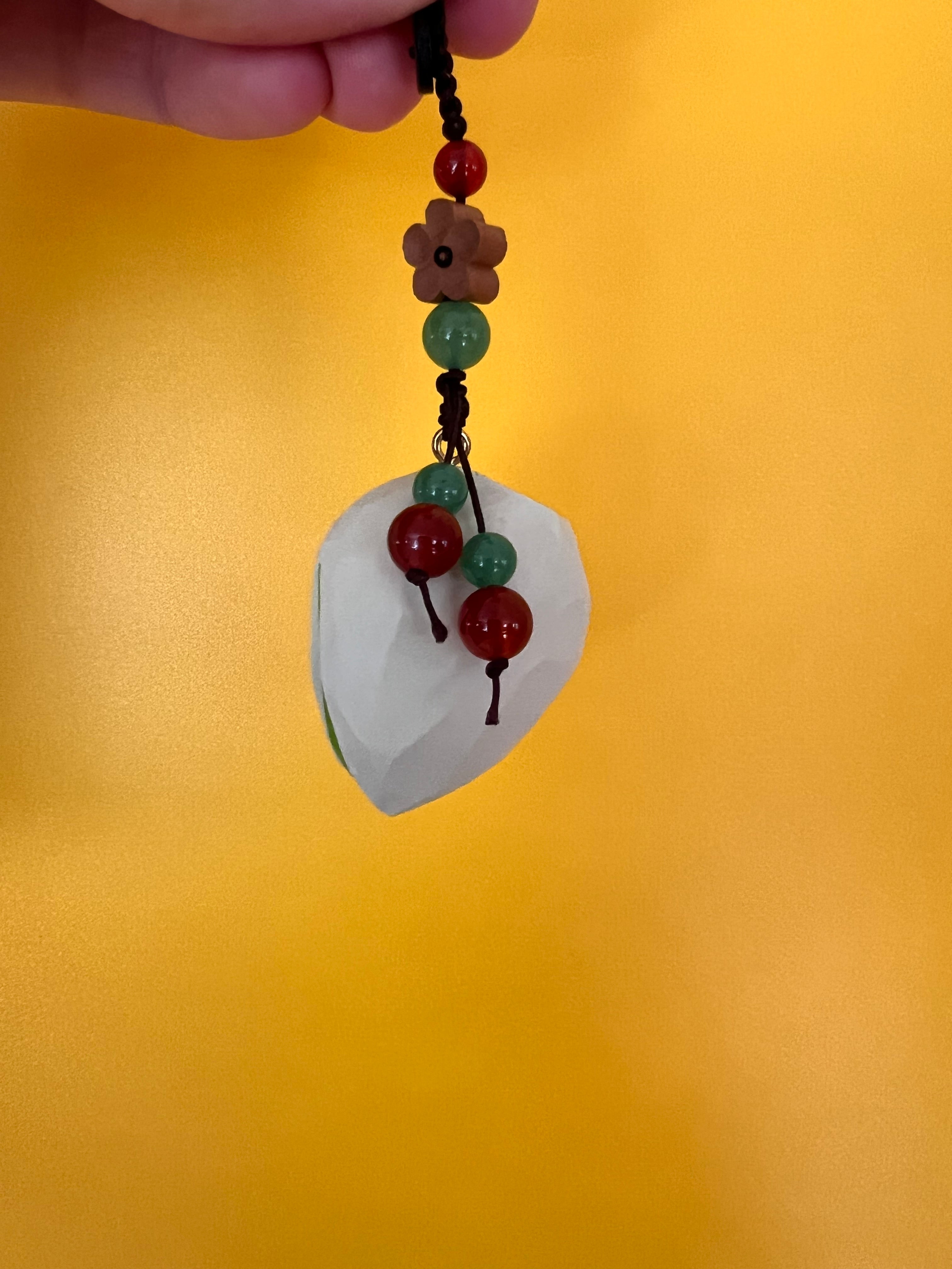 Handmade Pistachio Keychain – Wooden Nut Car Charm, Cute Lucky Bag Pendant, Friendship Gift
