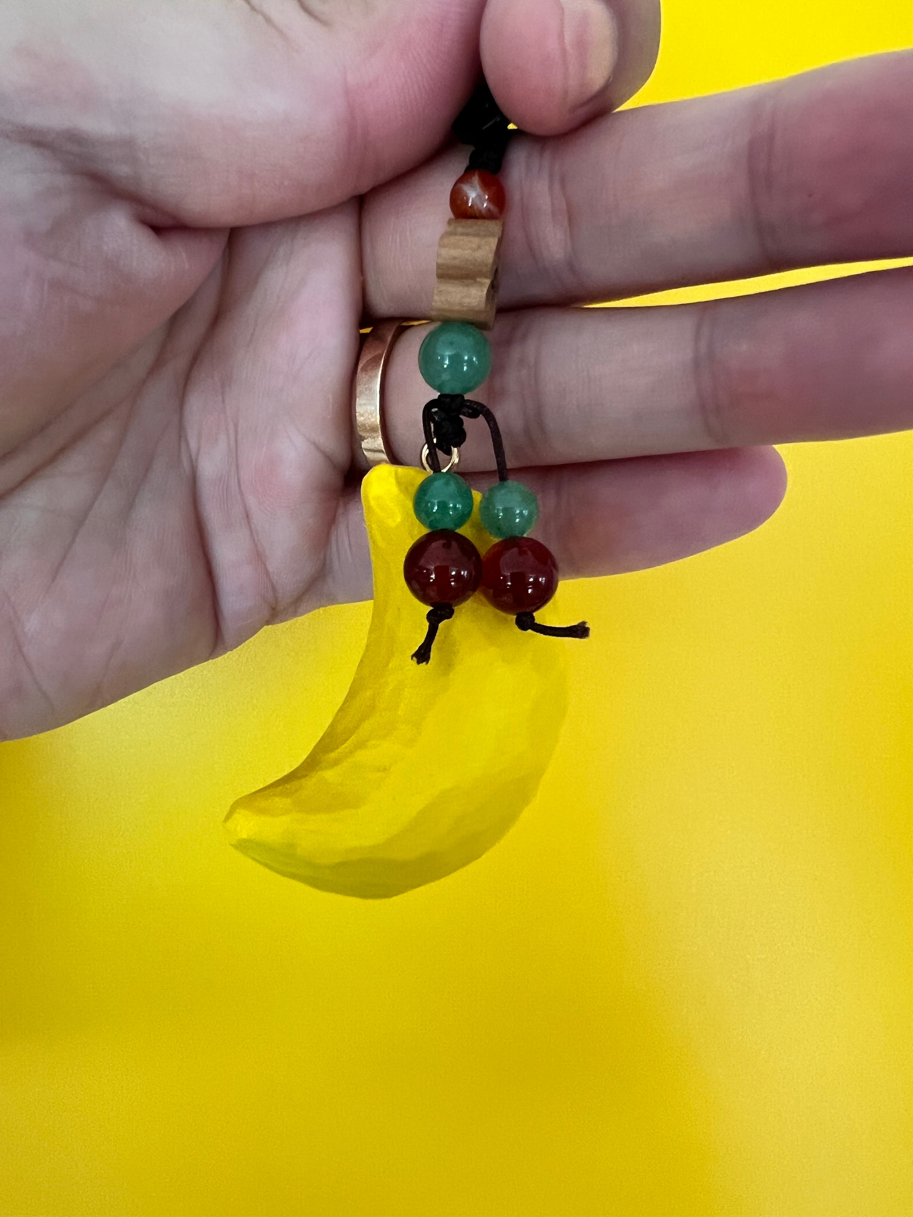 Handmade Wooden Moon Car Charm – Crescent Pendant for Rearview Mirror, Cute Night Sky Gift