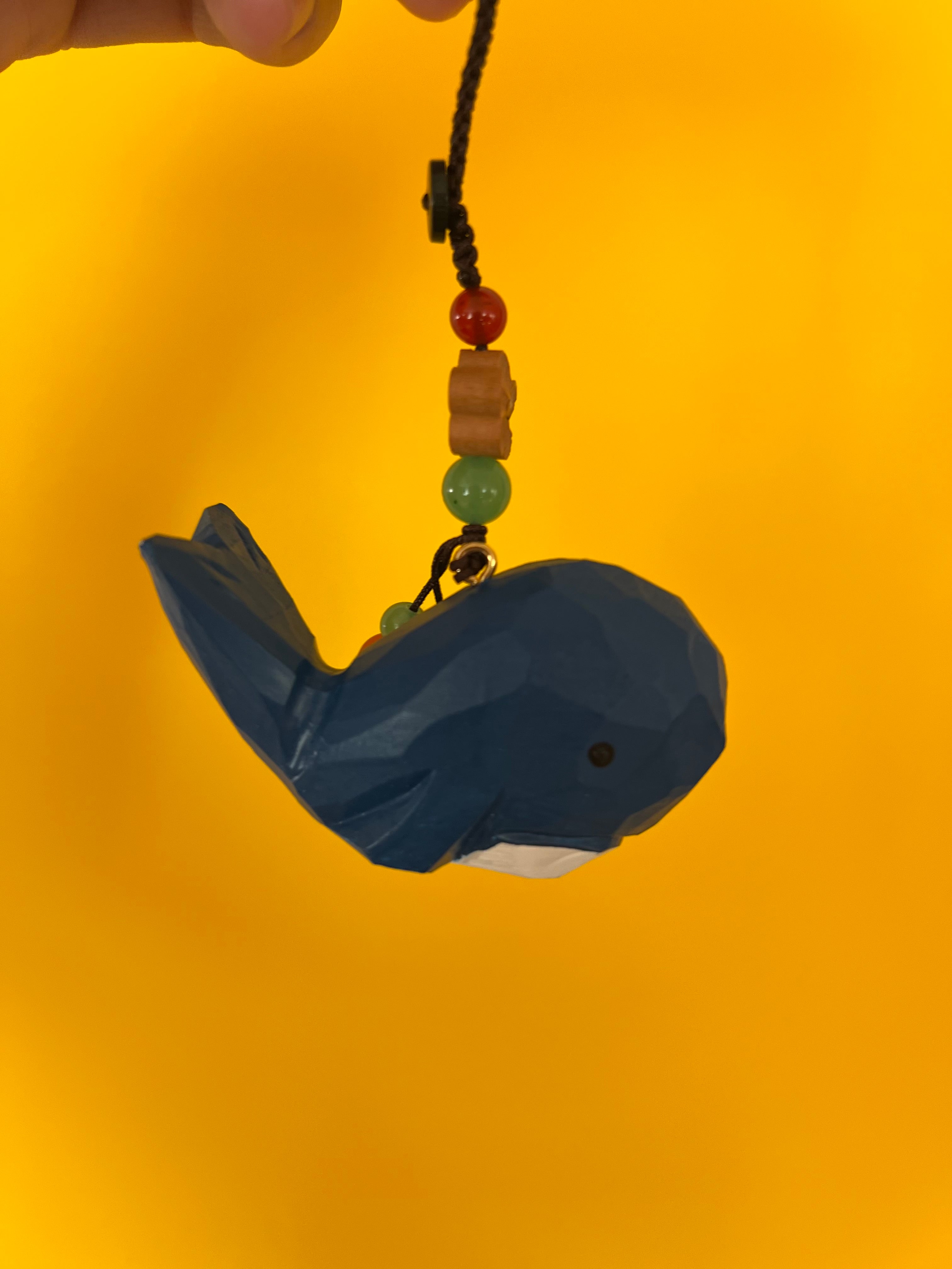 Handmade Wooden Blue Whale Keychain – Ocean Animal Pendant, Cute Bag Charm, Unique Friendship Gift