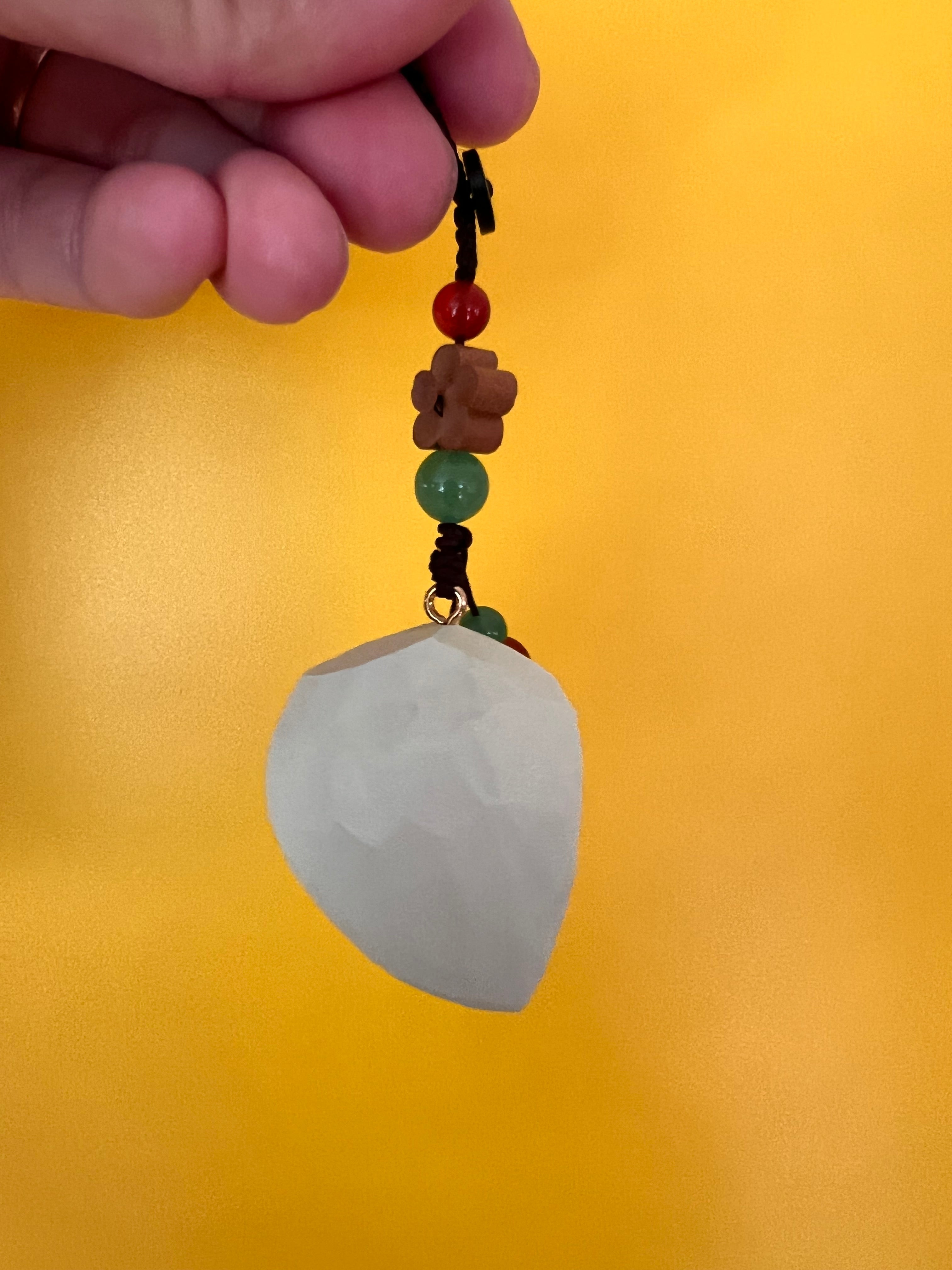 Handmade Pistachio Keychain – Wooden Nut Car Charm, Cute Lucky Bag Pendant, Friendship Gift