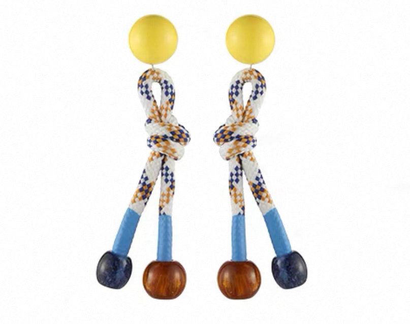 Colorful Rope-Knot Drop Earrings – Bold, Playful &amp; Face-Slimming Statement Jewelry