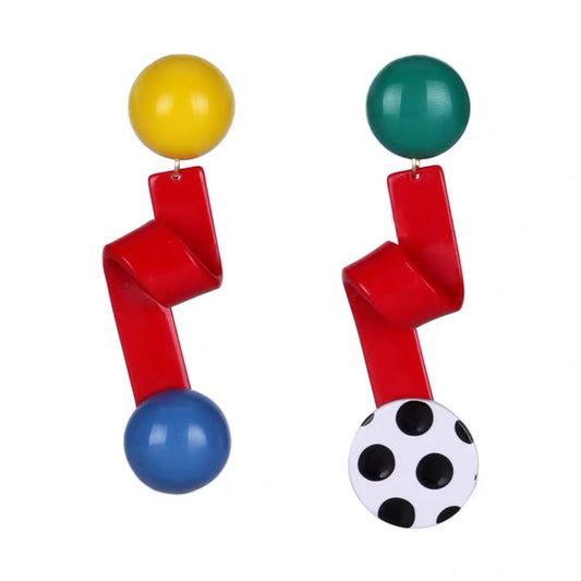 Resin Geometry Earrings | Bold Retro Pop