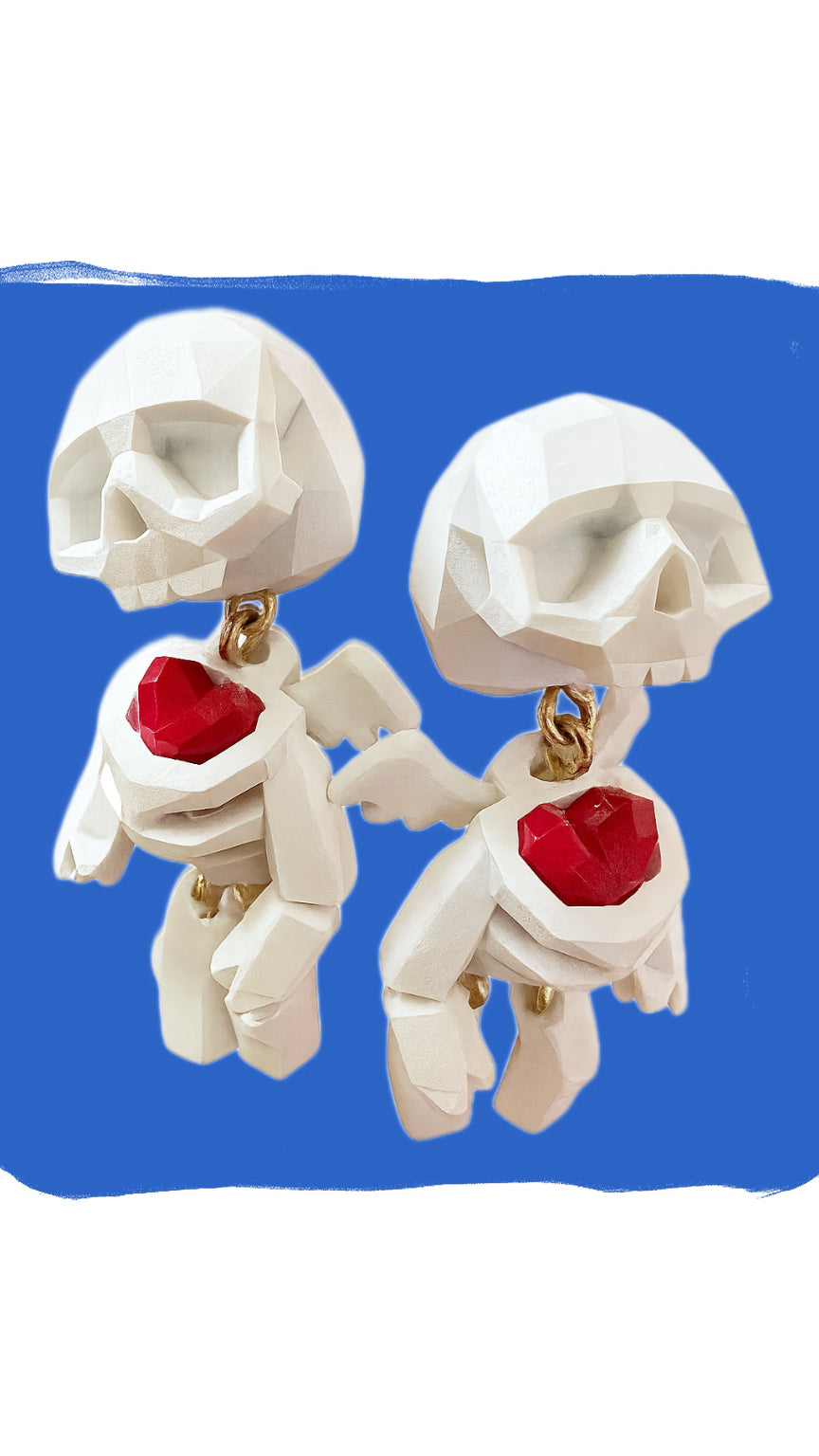 Cute Skeleton Heart Earrings | Playful &amp; Quirky Studs