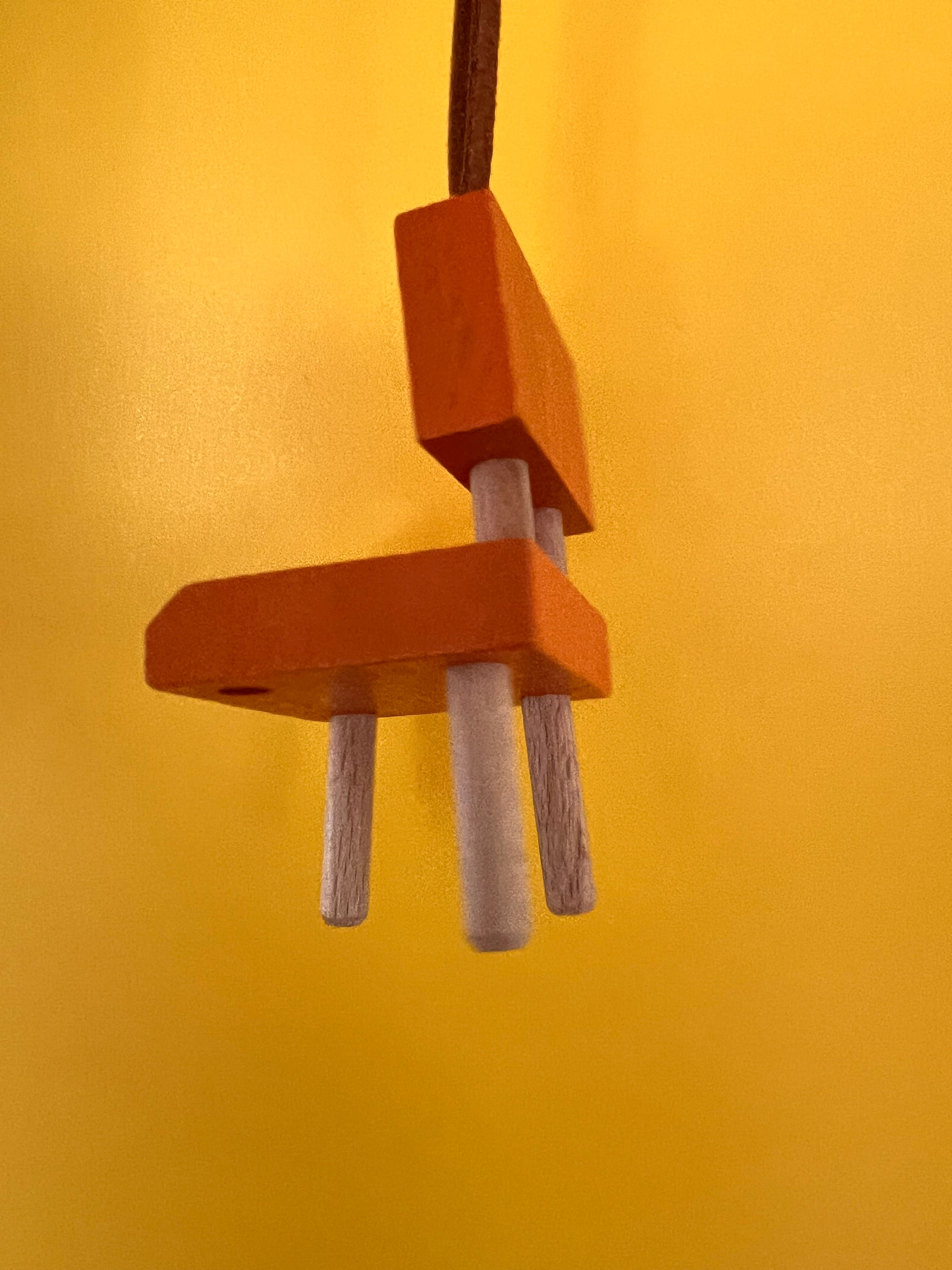 Handmade Three-Legged Wooden Chair Car Charm – Quirky Mini Chair Pendant for Rearview Mirror, Unique Gift
