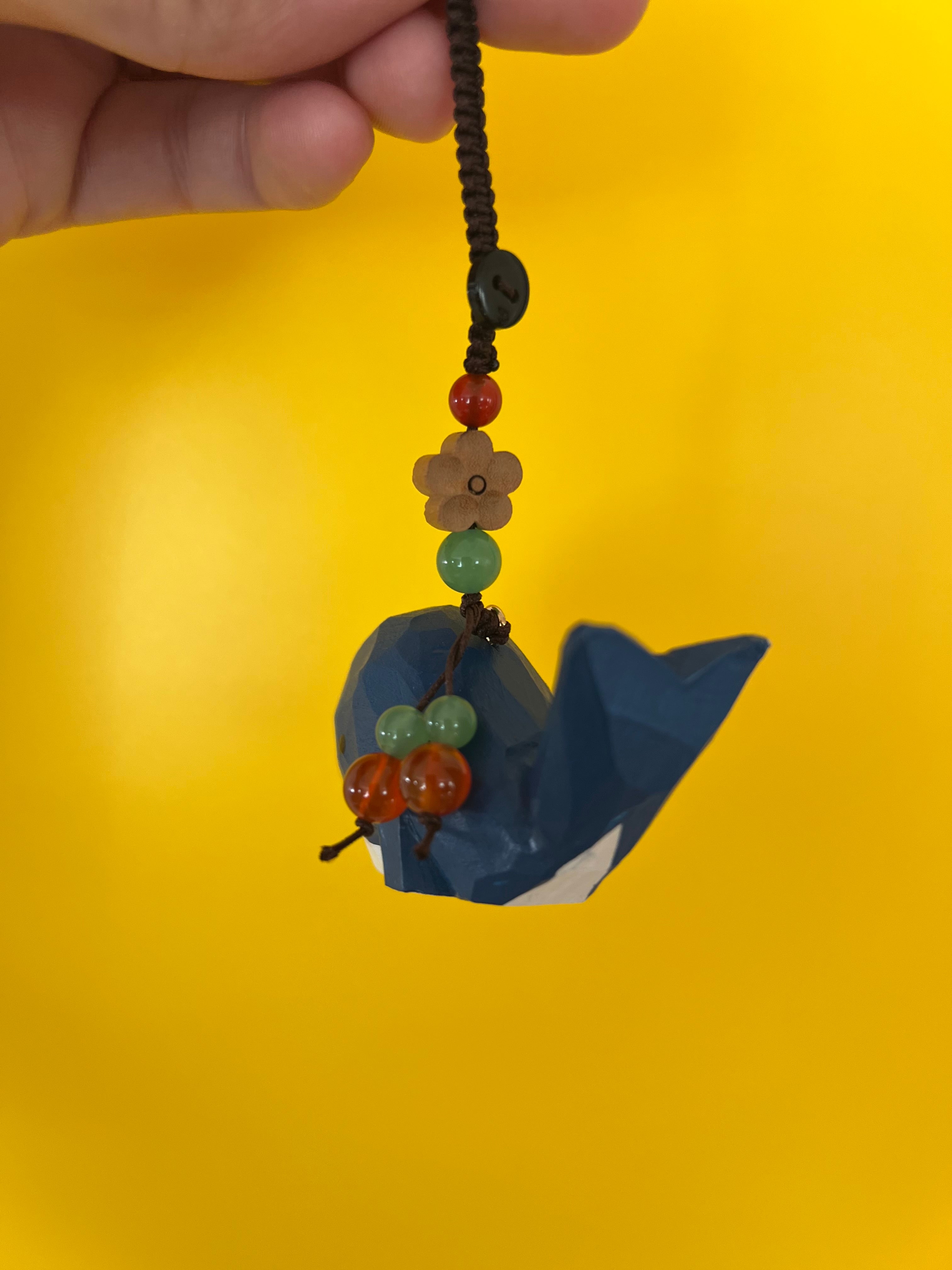 Handmade Wooden Blue Whale Keychain – Ocean Animal Pendant, Cute Bag Charm, Unique Friendship Gift