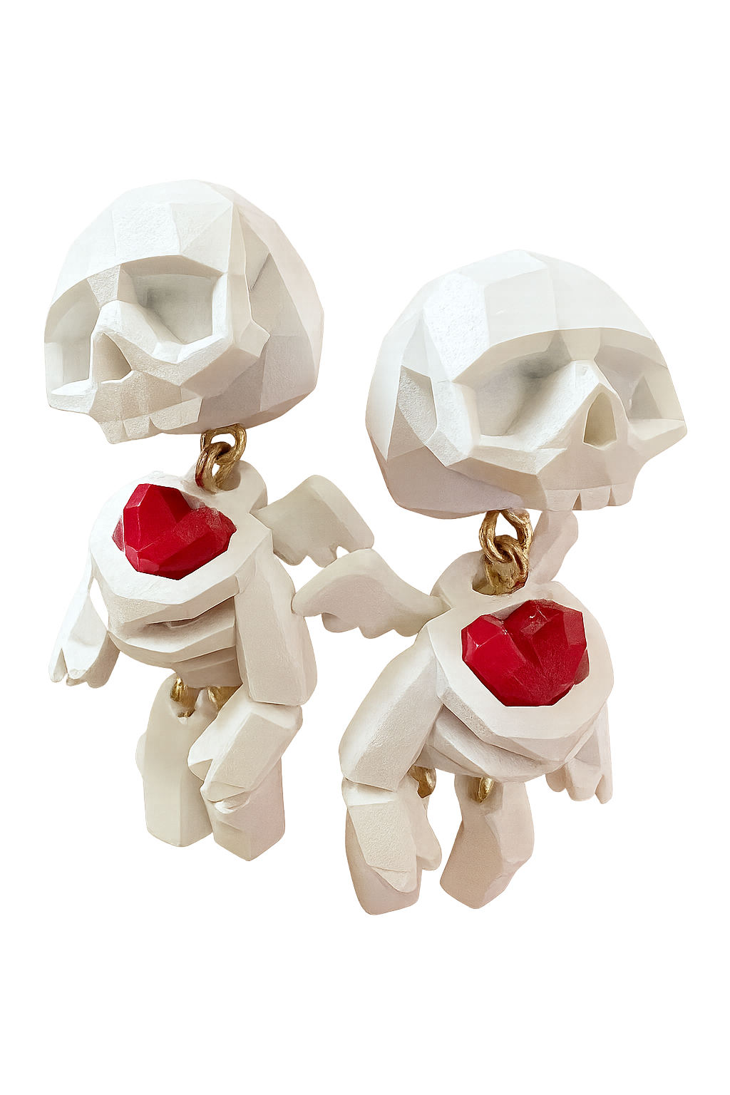 Low-Poly Skeleton Earrings | Fun & Creative Statement Studs