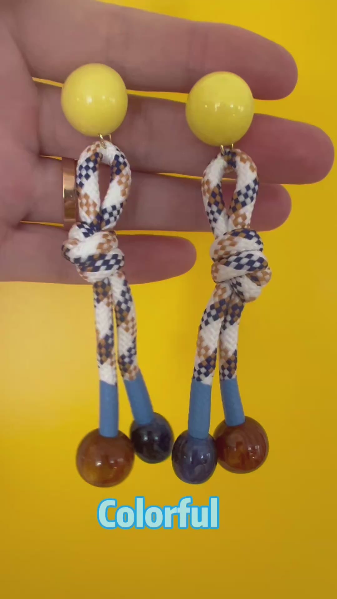 Colorful Rope-Knot Drop Earrings – Bold, Playful &amp; Face-Slimming Statement Jewelry